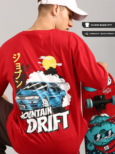 Red Oversized Printed T-shirt